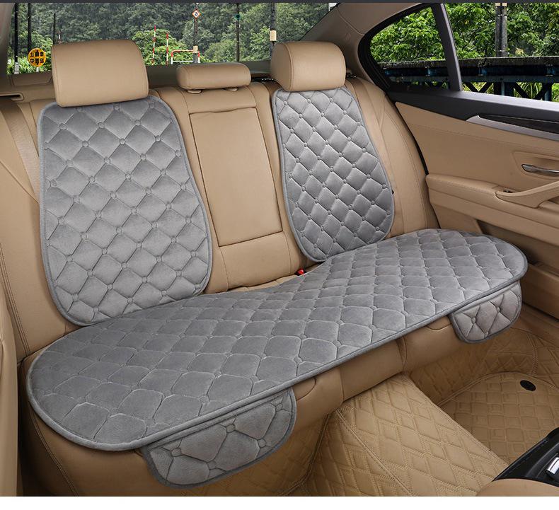 Winter Plush Car Seat Cushion – Non-Slip Thickened Pad with Backrest for Comfort