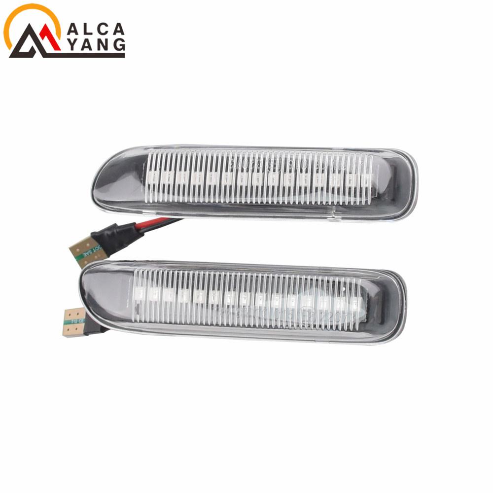 2pcs Smoked Black Led Dynamic Turn Signal Light Side Fender Marker Sequential Indicator Lamp Trim For BMW 3 Series E46 1997-2001Turn Signal 2