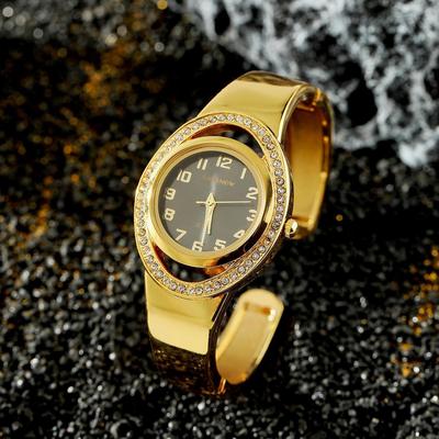 CANSNOW Orologio da Polso da Donna di Lusso alla Moda con Quadrante Rotondo Strass al Quarzo Bracciale Elegante Orologio Femminile da Donna