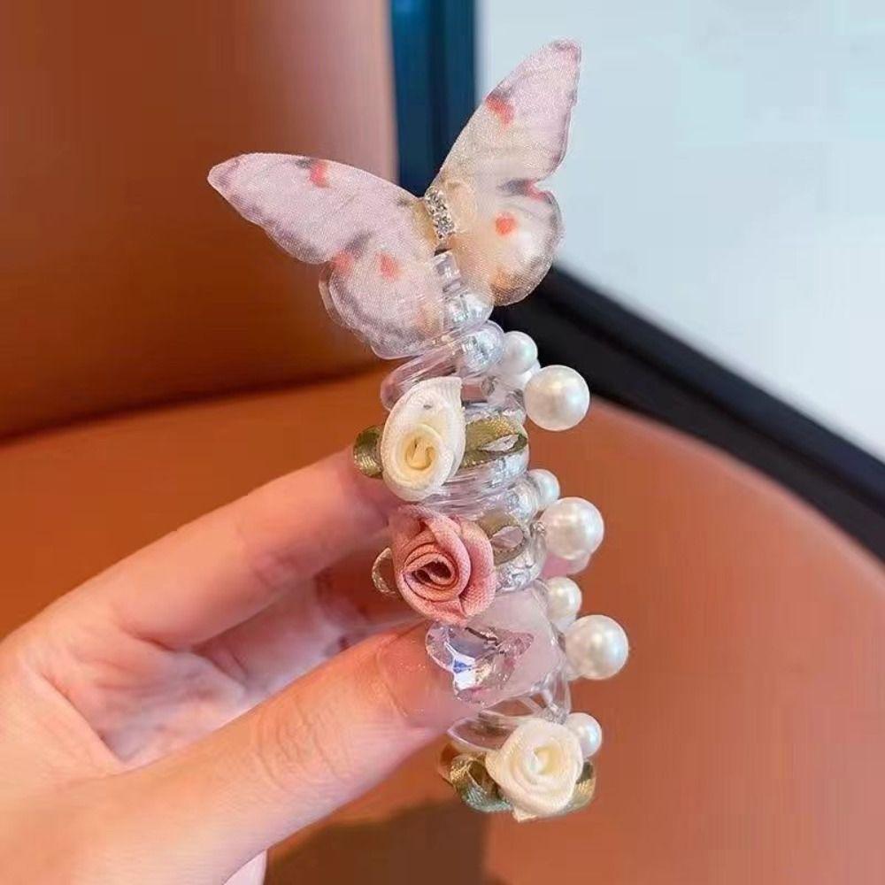 Soft Elastic Spiral Hair Ties Flower Pony Hairwire New Twisted Hair Wire  for Women