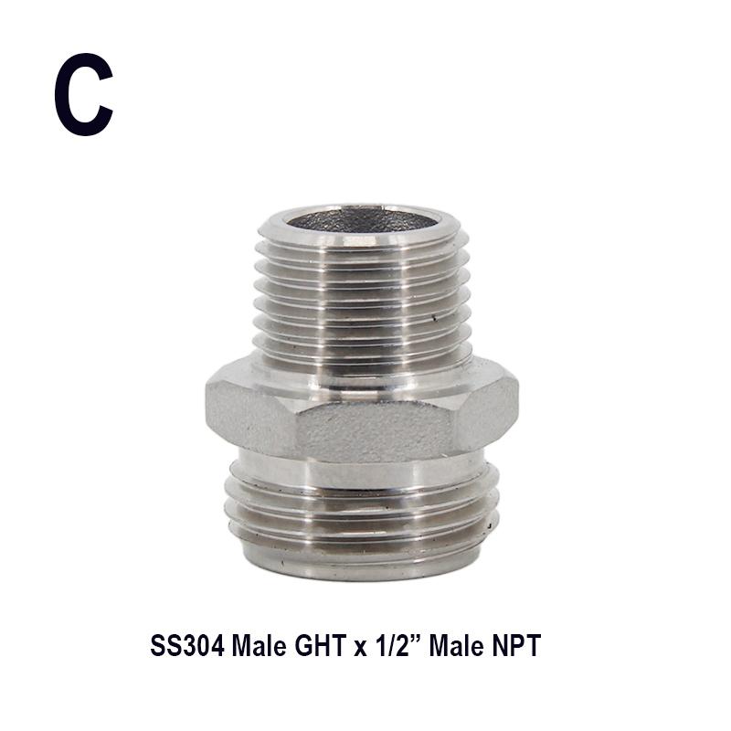 Stainless Steel 304 Garden Hose Thread Fittings Homebrew Hardware