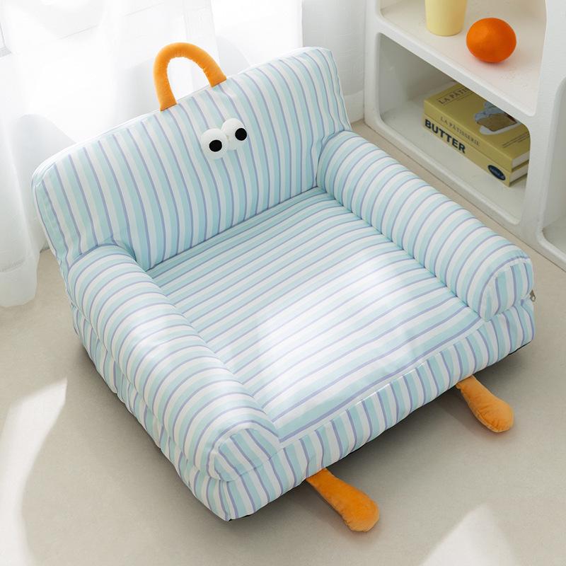 Breathable Removable Dog & Cat Nest: Latex Cushion Sofa Bed, Small Pet Sleeping Pad, Spring/Summer-Ready.