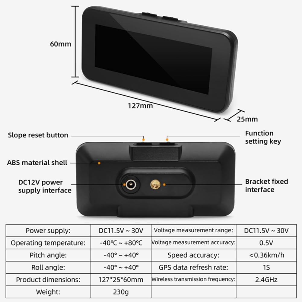 Buerjia Auto HUD Head Up Displej Inklometr Kompas Rychloměr GPS Alarm překročení rychlosti Digitální rychlost Sklonoměr Autodíly 1ks