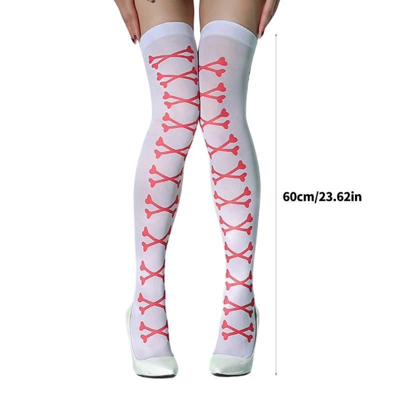 Overknee-Strümpfe Halloween Oberschenkelhohe Strümpfe Bedruckte Lange Strümpfe für Damen Mädchen Geschenke