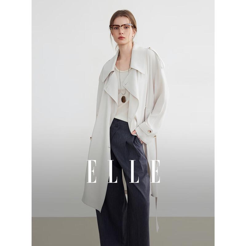 

ELLE Women s French Style Mid-Length Trench Coat M