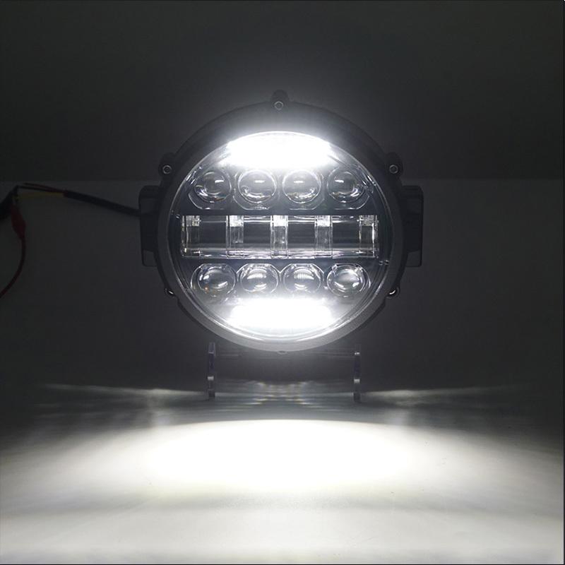 7-Zoll 60W Runde LED-Leuchten Scheinwerfer Superhelle Offroad-LED-Arbeitslichtleiste Verstellbare Montagehalterung Tagfahrlicht