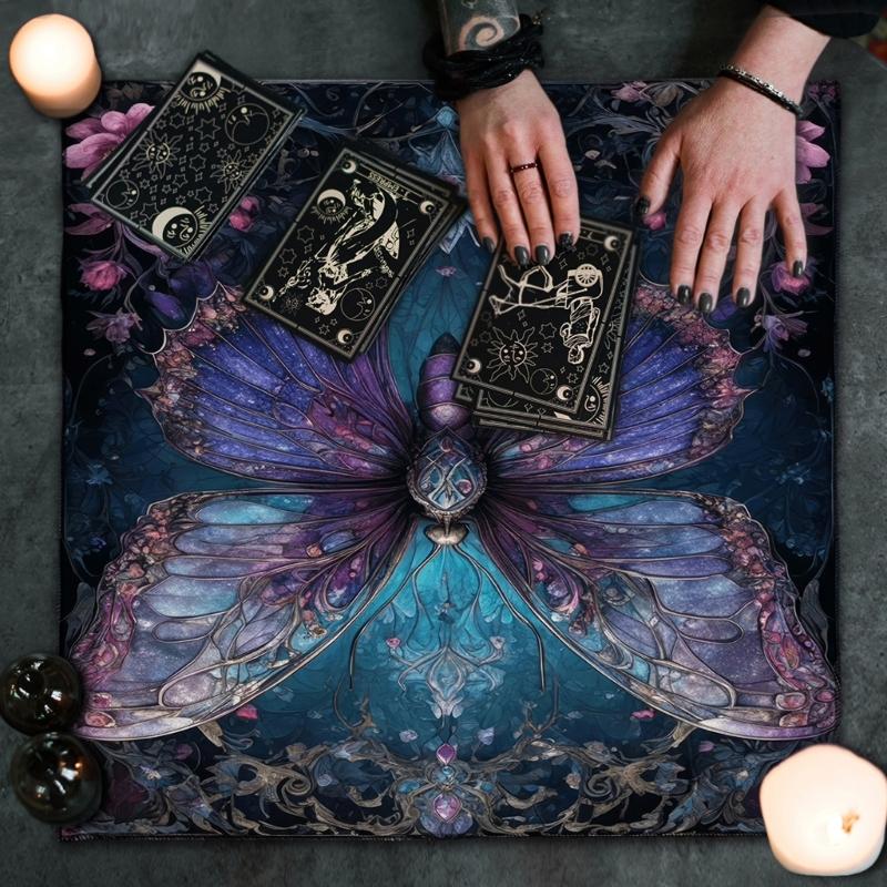 Butterfly Flower Tarots Tablecloth Divinations Card Table Cloth Tapestry Astrology Witchcrafts Deck Cloth Decoration