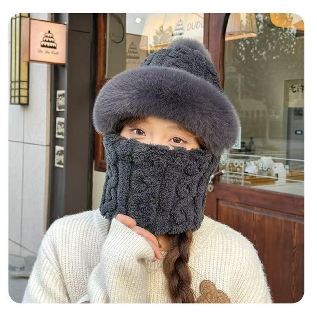 Hats, Women's Hats, Double-layered, Thickened, Cycling, Windproof Hats, Cold-proof Hats, Scarves, Warm Hats, Ear Protectors, Hats, Headscarves