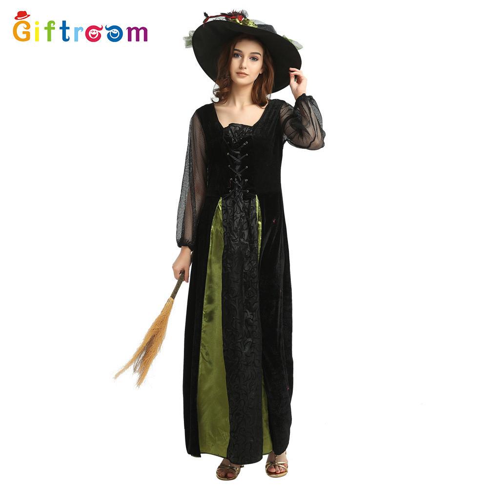 Captivating Green Feathered Witch Costume For Women Ideal For Stage And Costume Parties