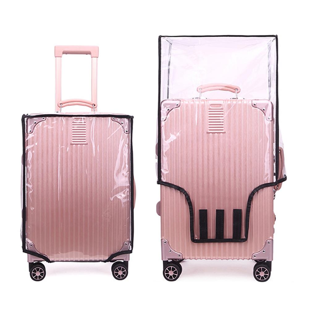 Wasserdichte PVC-Kofferhülle mit schwarzer Zierleiste / Volltransparente Koffer-Schutzhülle Für Reisen Zuhause 20/22/24/26/30 Zoll
