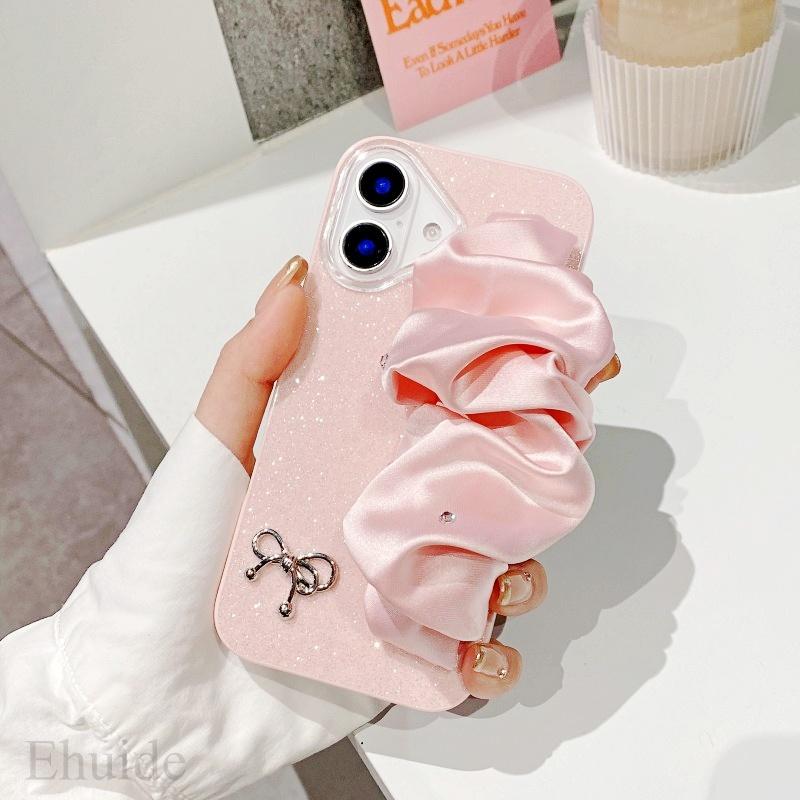 

Glitter Wrist Strap Case For iPhone 16 Pro Max 14 12 17 13 15 Plus 16E Princess Lanyard Plastic Diamond Shockproof Cover for iPhone 13 Pro