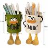 Plastic Pen Holder for Students Desktop Office Large Capacity Cute Cartoon Simple Retro Storage Organizer Bucket