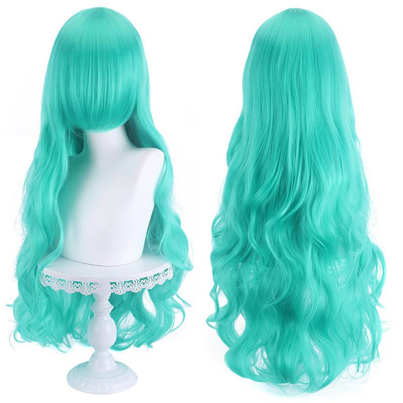European American Universal Cos Wig Long Curly Hair 80cm Color Big Wave Full Head Cover