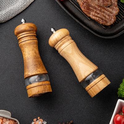 Gewürzmühle, Keramikkern, Küchenhelfer, wiederverwendbar, manuelle Salz- und Pfeffermühle aus Gummi, Holz, moderner Mahlgrad, große Kapazität