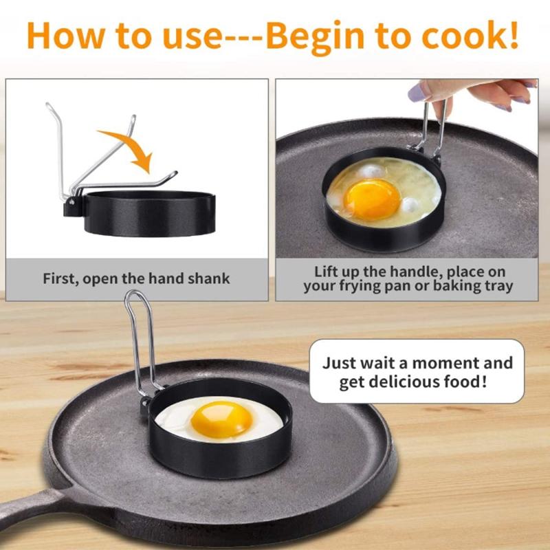Round Egg Pancake Maker MoldNon Stick Circle Shaper Mold Kitchen Cooking Tool For Frying Mcmuffin Or Shaping Eggs