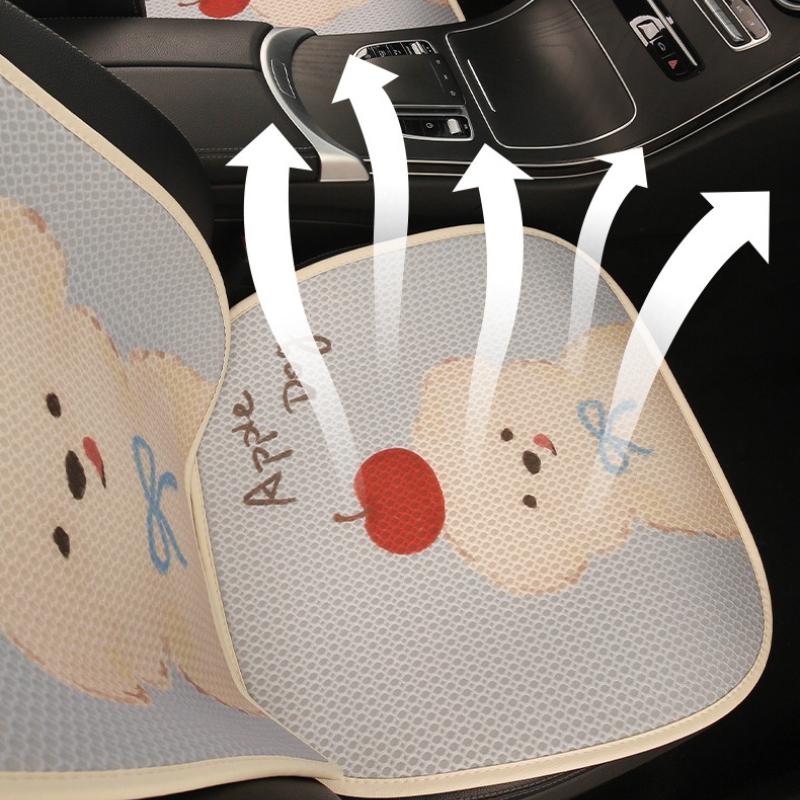 Cute Apple Dog Cartoon Women's Car Seat Cushion Universal Four Seasons Breathable Comfortable Seat Covers