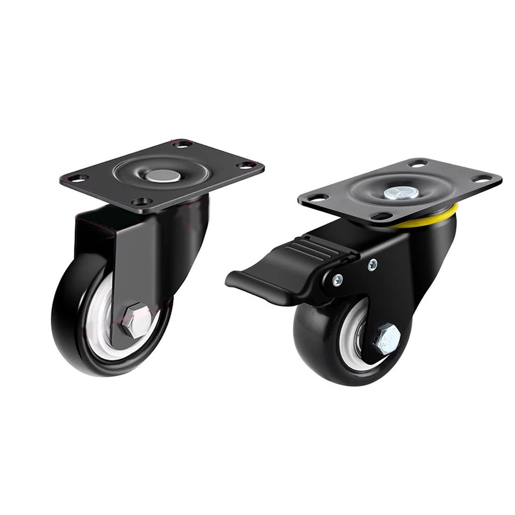 4 Pcs Heavy Duty Furniture Caster Wheels 360Degree Plate Swivel Castors Wheel for Furniture Kitchen Cabinet Table