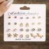 9/12Pairs Assorted Stud Earring Set With Pearl Rhinestone Design For Daily Wear Party Gifts For Women Girls