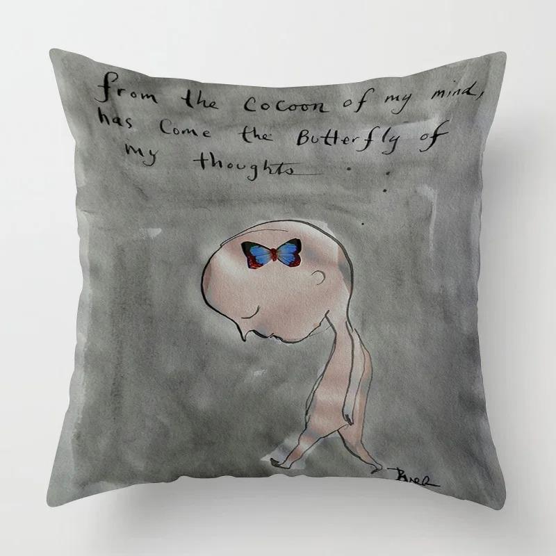 Ethereal Artistic Pillows With Dreamy Scenes Pattern Cushion Cover Suitable For Sofa Bedroom Car Pillow Cover