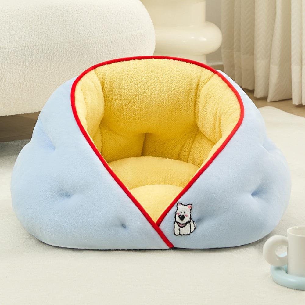 Creative Semi-surrounded Cat Plush Nest Soft Breathable Warm Pet Bed Comfortable Pet Cave Winter