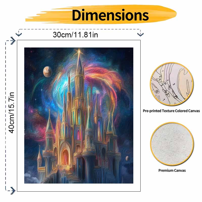Disney DIY Painting Kit Galaxy Castle Classic Style Home Decor Craft Gift Idea Art Relaxing Vibrant Colors Wall Decoration Painting Set