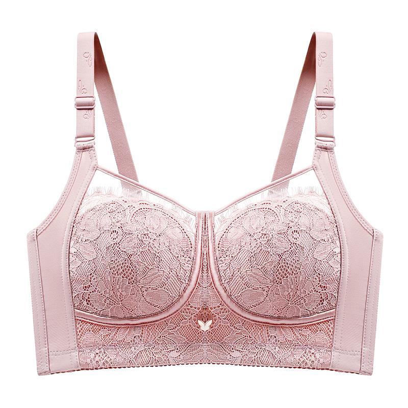 

Женский кружевной бюстгальтер пуш-ап без косточек с полным покрытием, тонкие бюстгальтеры без подкладок, нижнее белье, женское нижнее белье большого размера 36, 38, 40, 42, 48, 50 CDE 52/120E розовый