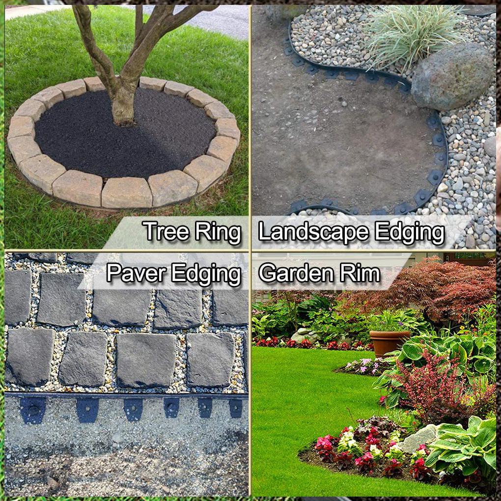 Plastic Lawn Landscape Edging Kit Detachable 5M Replacement Trimmable Outdoor Park Garden Tree Landscaping Border