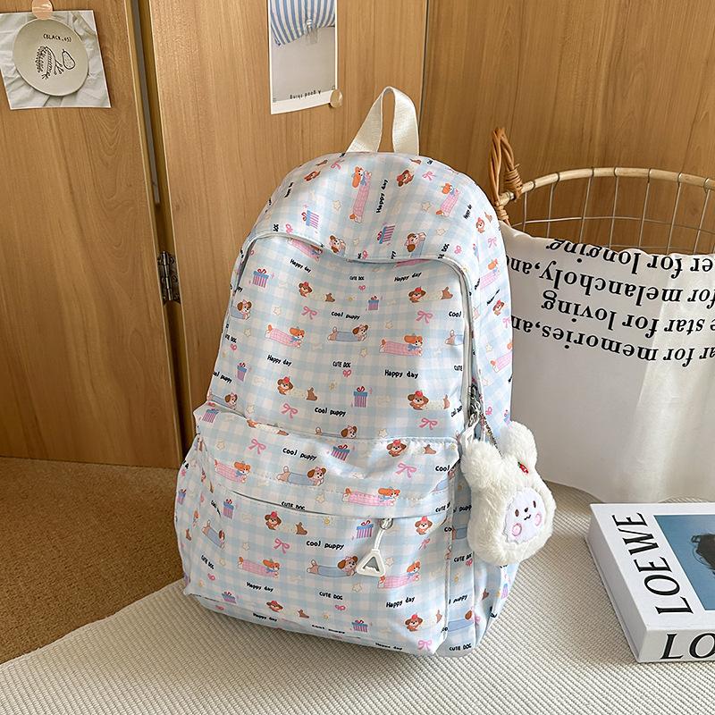 New Cute Puppy Girl Ins Wind Bag Girl Junior High School Student Backpack High School Student Large Capacity Backpack.