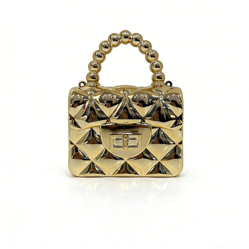 

New Dinner Mini Bag Sequins Solid Color Acrylic Clutch Bag Fashion Shoulder Crossbody Lipstick Children s Bag 12*6.5*16cm золотой