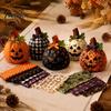 Window Sill Thanksgiving Decorations Fall Quilting Fabric for Patchwork Pumpkins, Square Autumn Precut Quilted Fabric, Vintage Polka Farmhouse