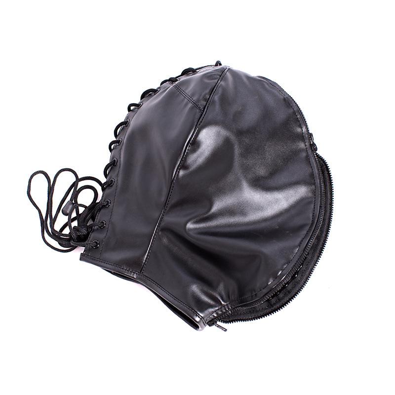 Lace Eye-Exposed PU Training Mask: Soft, Fully Wrapped Leather Restraint
