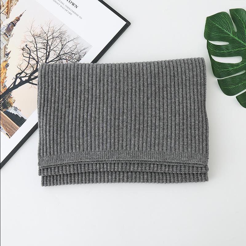 Korean version of autumn and winter new imitation cashmere scarf knitted double-sided striped corn pattern student female solid color shawl