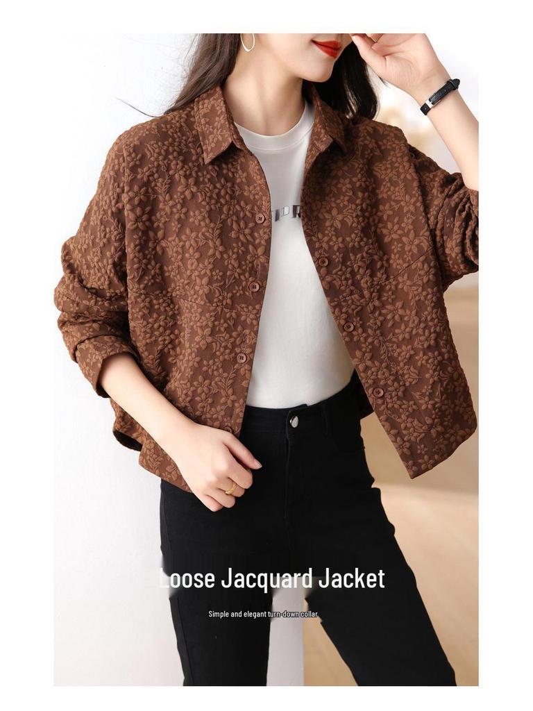 Women's Petite Casual Short Jacket - 2024 Spring/Autumn Fashion for Middle-Aged