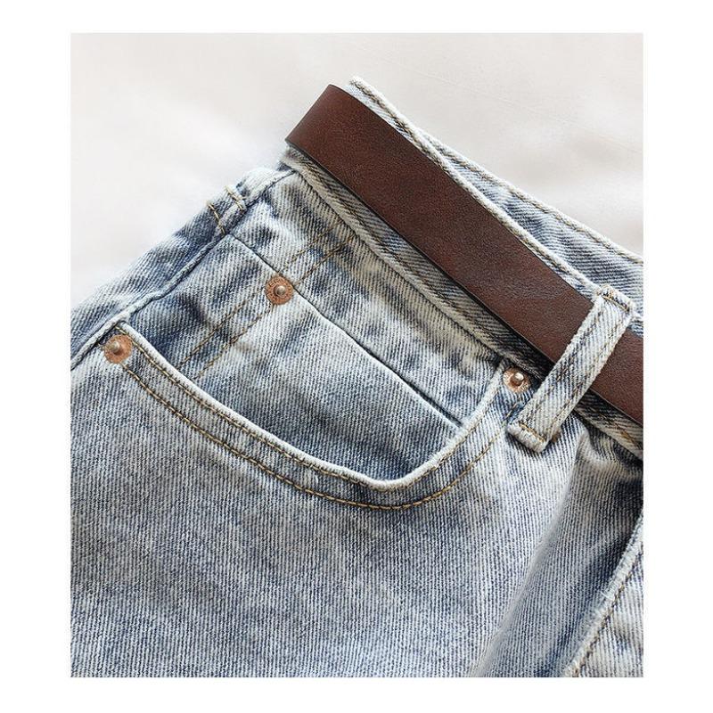 Light Blue Denim Shorts Women's Summer Thin Loose Thin Show High A Word Wide Legs All Match