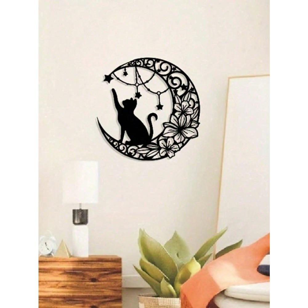 Vintage Iron Wall Art Cat Metal Sculpture Home Decor Gothic Halloween Indoor Outdoor