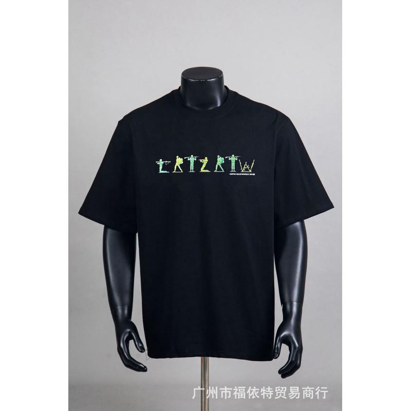 Corteiz Alcatraz Vintage Print T-Shirt Herren Damen Streetwear Lockerer Schnitt Kurzarm Tee