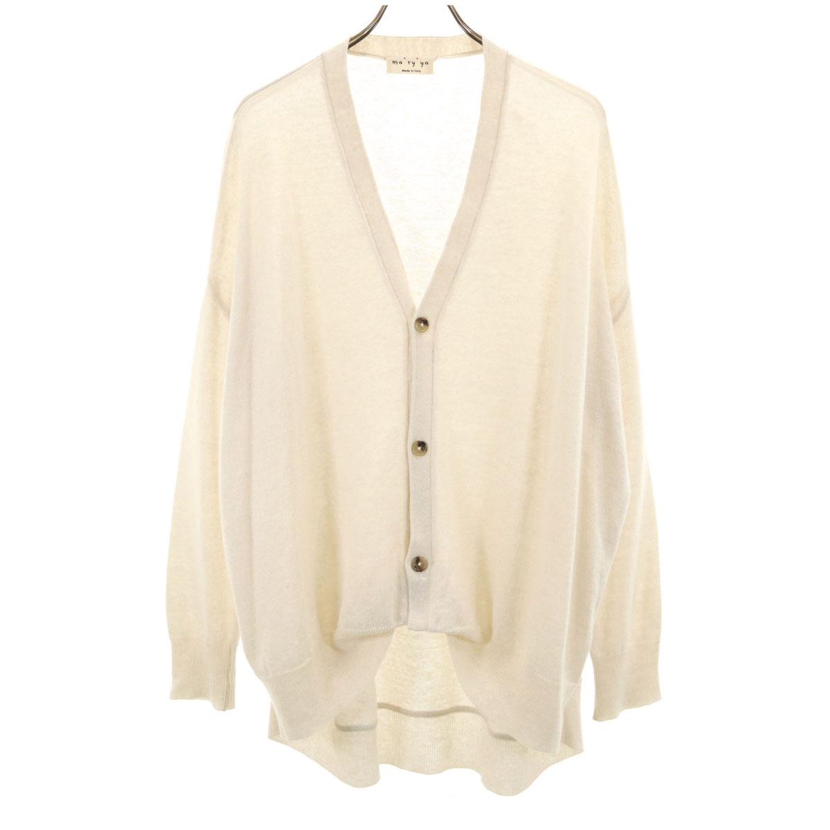 

ma`ry`ya Сделано в Италии Льняная смесь Кардиган вязаный с длинным рукавом и V-образным вырезом M Женский Б/у