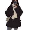 Women's 2024 Korean Style Loose Toggle Button Cotton-Padded Down Jacket for Autumn/Winter