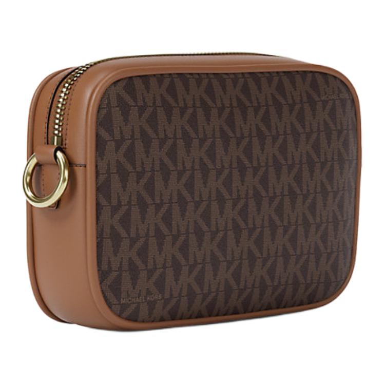 Michael Kors Jet Set Letter Print Camera Bag Women Crossbody Bag Brown 35R6GTVC5B-BROWN