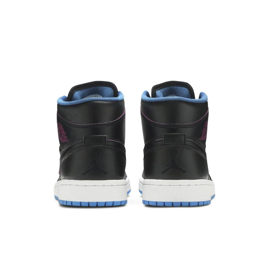 Air Jordan 1 Mid 'Radio Raheem' (Unisex) Black / Fire Pink-Photo Blue Vintage Basketball Shoes 554724 029