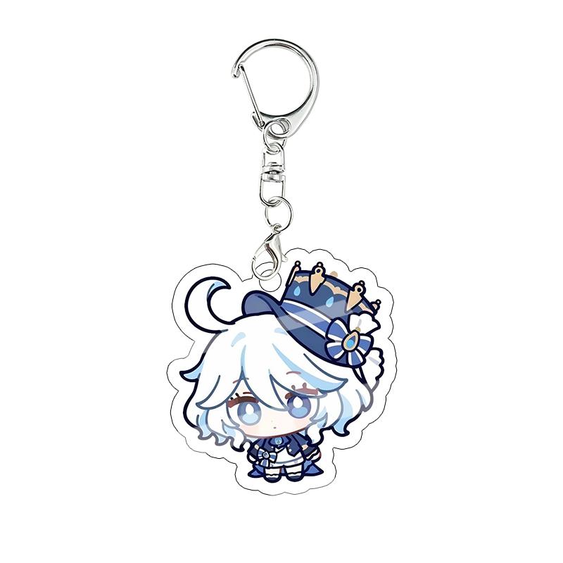 Genshin Impact Kinich Furina Layla Acrylic Keychain Decoration Accessories Pendant Keychain Characters Figure Bag Birthday Gift