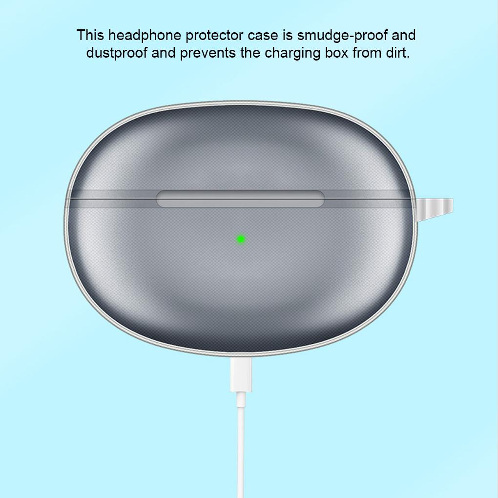 Earphone Charging Box TPU Shockproof Case with Hook Holder Bag Wireless Headphone Transparent Cover Protector Earbuds