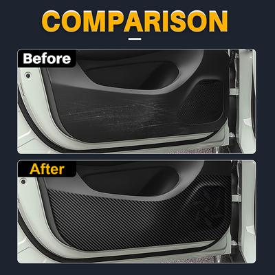 For Leapmotor T03     2024 2025 Door Anti-kick Pad Car Leather Carbon Mat Trim Accessories LHD RHD