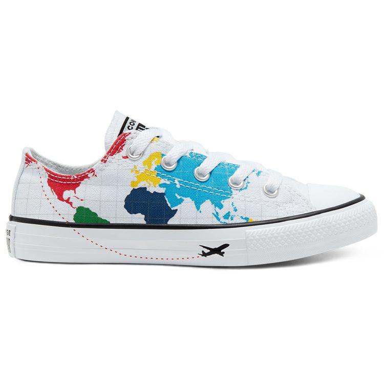 Converse Chuck Taylor All Star Low Top Kids Canvas Shoes White Teenagers 668458C