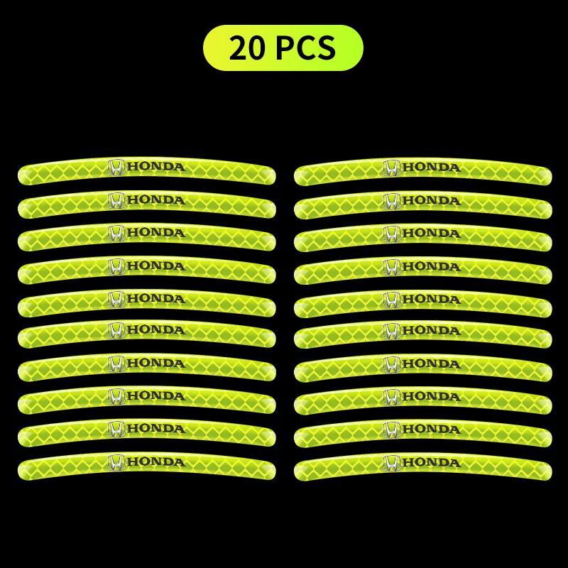 Car Wheel Tire Rim Hub Reflective Luminous Emblem Sticker Car Styling for Honda Jazz Insight Civic Xrv Hrv Crv Brv City Accord Fit Pilot Odyssey