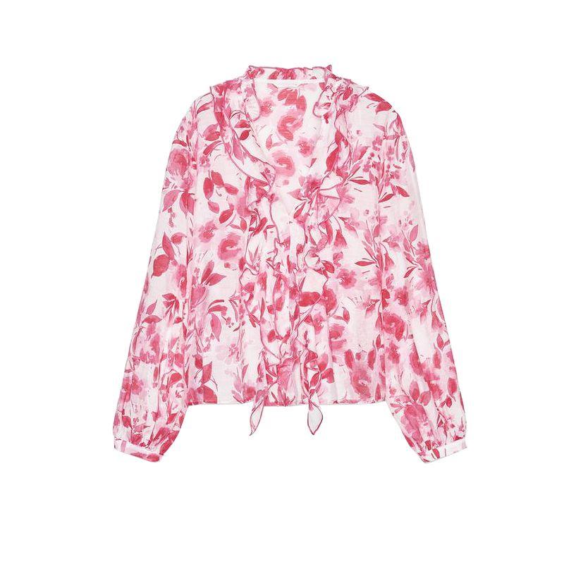 

Ламинированный принт для декорации Рубашка с длинными рукавами и лацканами 5029086 Юбка миди из поплина с высокой талией Юбка-кейп 5029087 Pink Tops XS