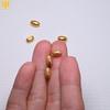 Copper-Plated 24K Gold Frosted Oval Beads for Handmade Jewelry