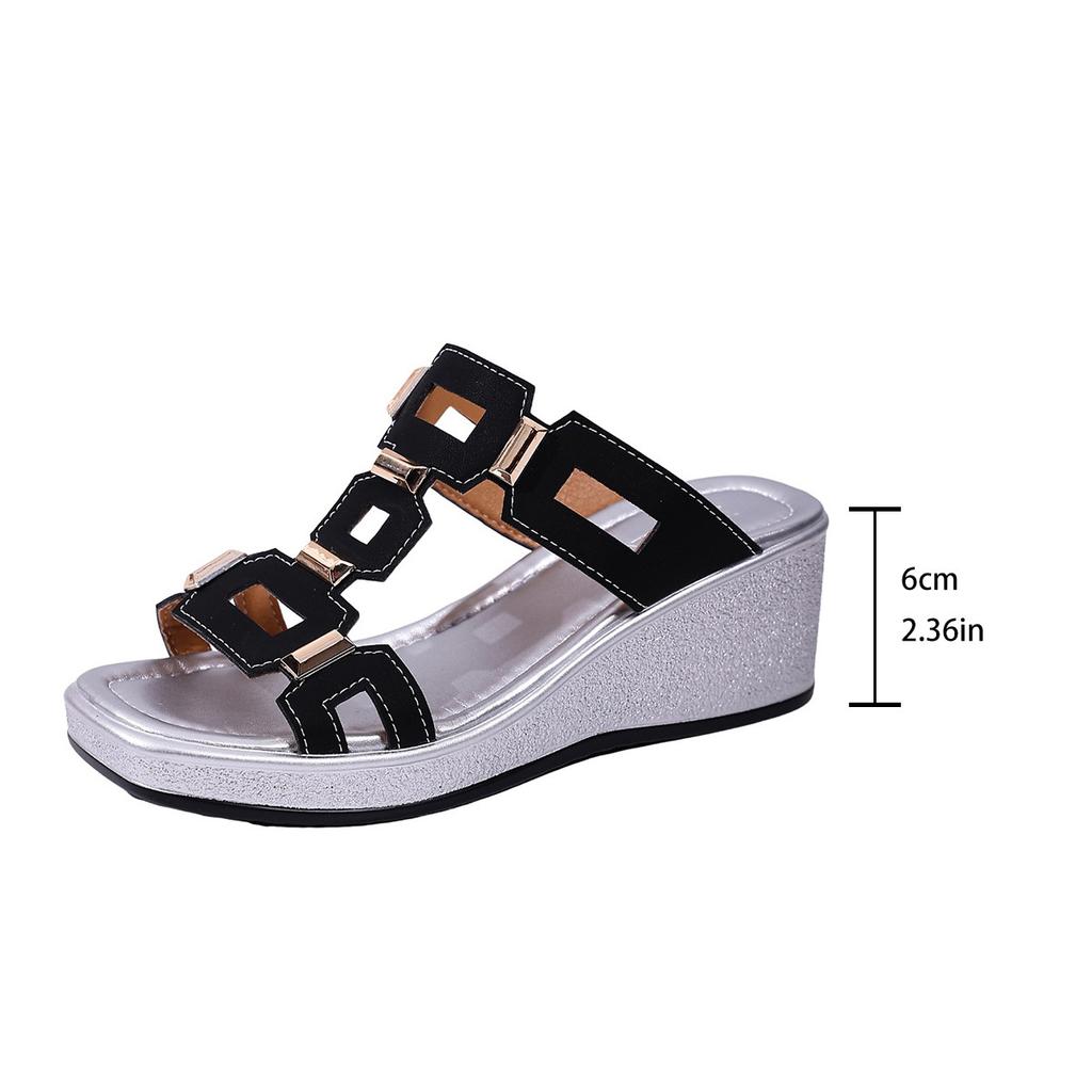 Summer 2026 Fashion Women Slip On Platform Wedges Plus Size Shoes for Women 36-43 Peep Toe Non-slip Women Sandals