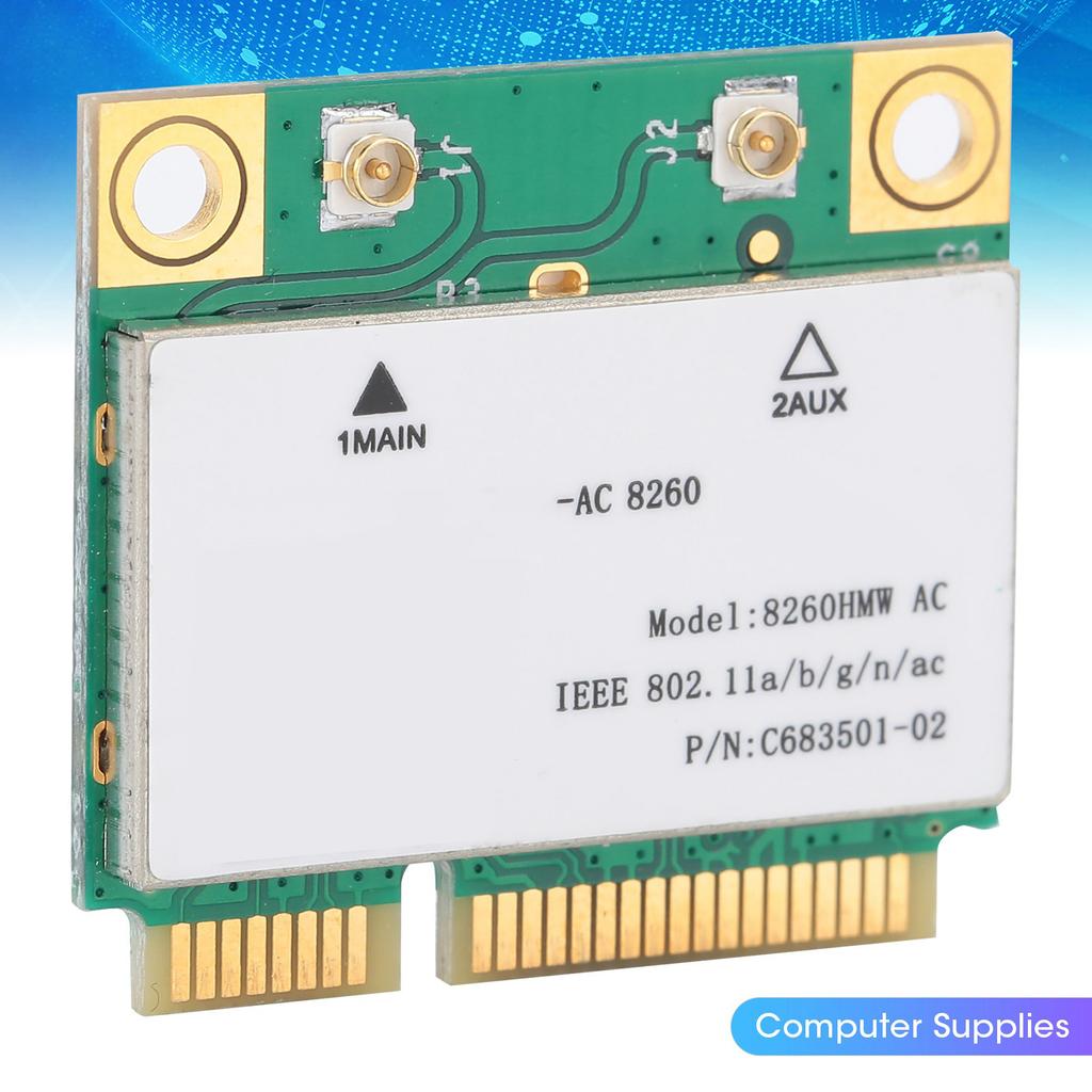 Wireless Network Card 2.4G 5G Gigabit Dual Band 8260HMW 802.11AC Mini PCIE BT4.2 2 Antenna