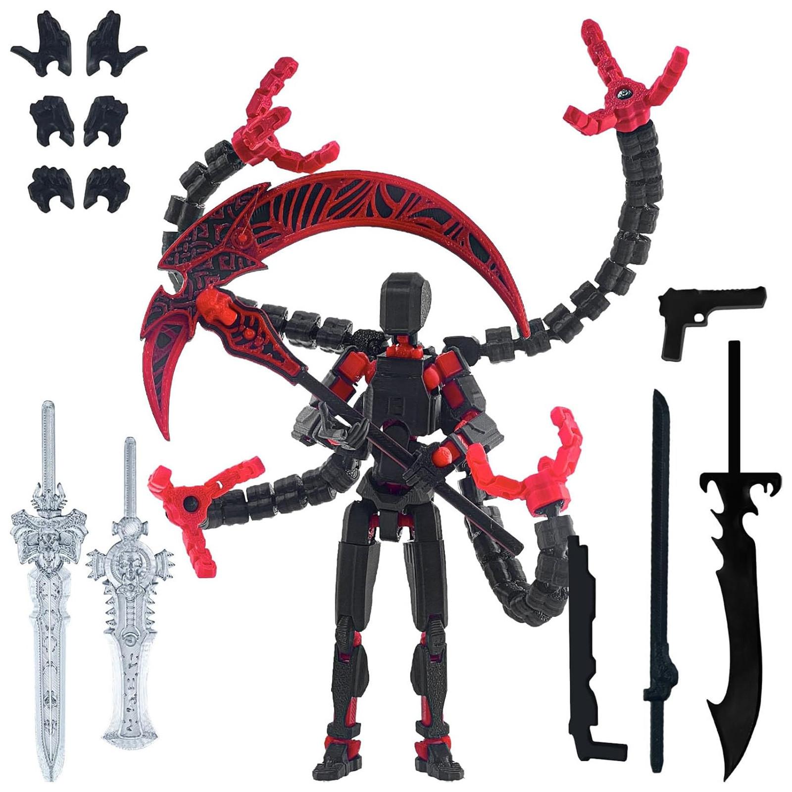 

3D-печатная подвижная игрушка, с подвижными суставами, 3D-печатная игрушка-украшение, снятие стресса, подвижная One Size красный